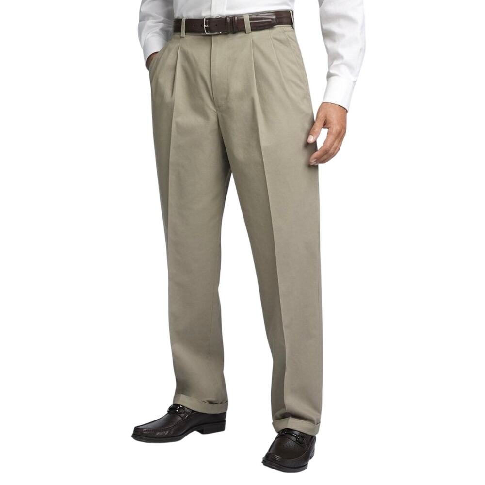 John W. Nordstrom Smartcare Pleated Khaki Pants, 100% Supima Cotton, Men's 38x30